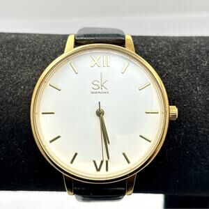 Shengke Gold & Black Men's Watch